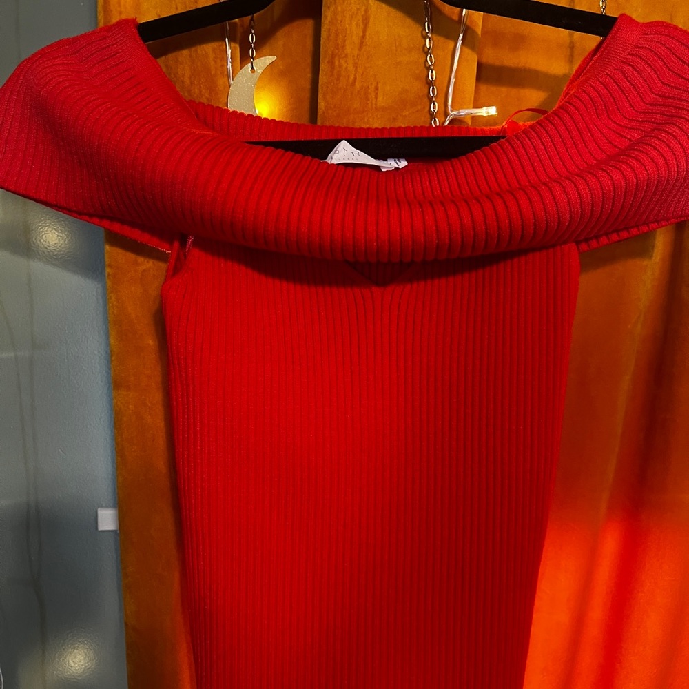Astr Red Off-Shoulder Blouse
